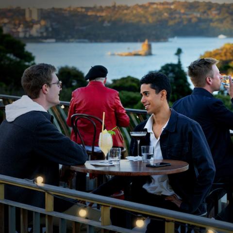 Rooftop with a harbour view